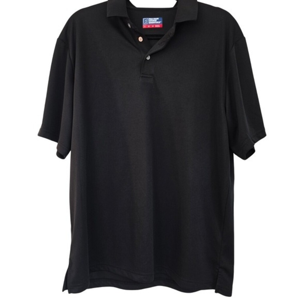 😀 Men's PGA‎ Tour Course Essentials - Black - Large Golf Shirt